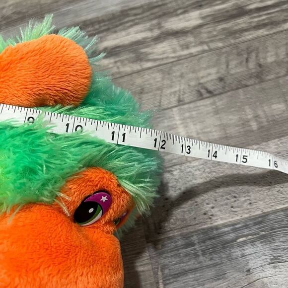 Neon green and orange stuffed monkey - Picture 10 of 16